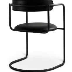 FF Cantilever Chair, Black Leather / Black