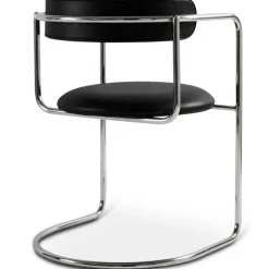 FF Cantilever Chair, Black Leather / Black