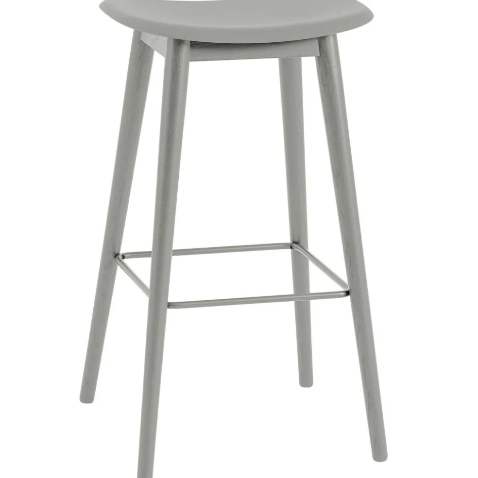Fiber Bar Stool Wood 75 cm, Natural White / Oak