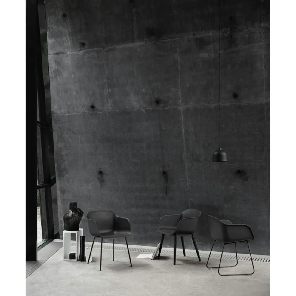 Fiber Wood Armchair, Black