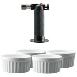 Fire Brulée Burner Set, Vit/Svart