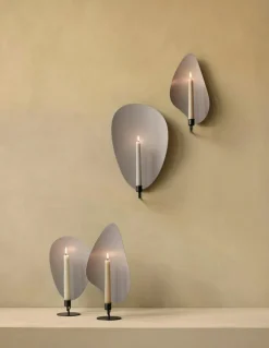 Flambeau Candle Holders, Grey/Bronzed Brass