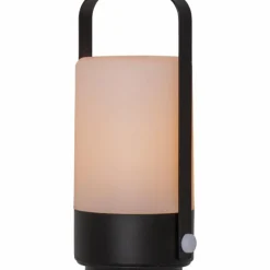 Flame Table Lamp Portable, Black