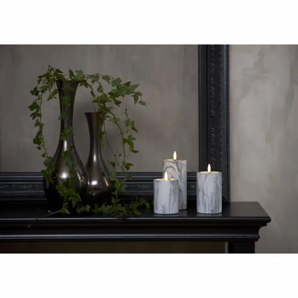 Flamme LED Pillar Candle Marble, 7,5 cm