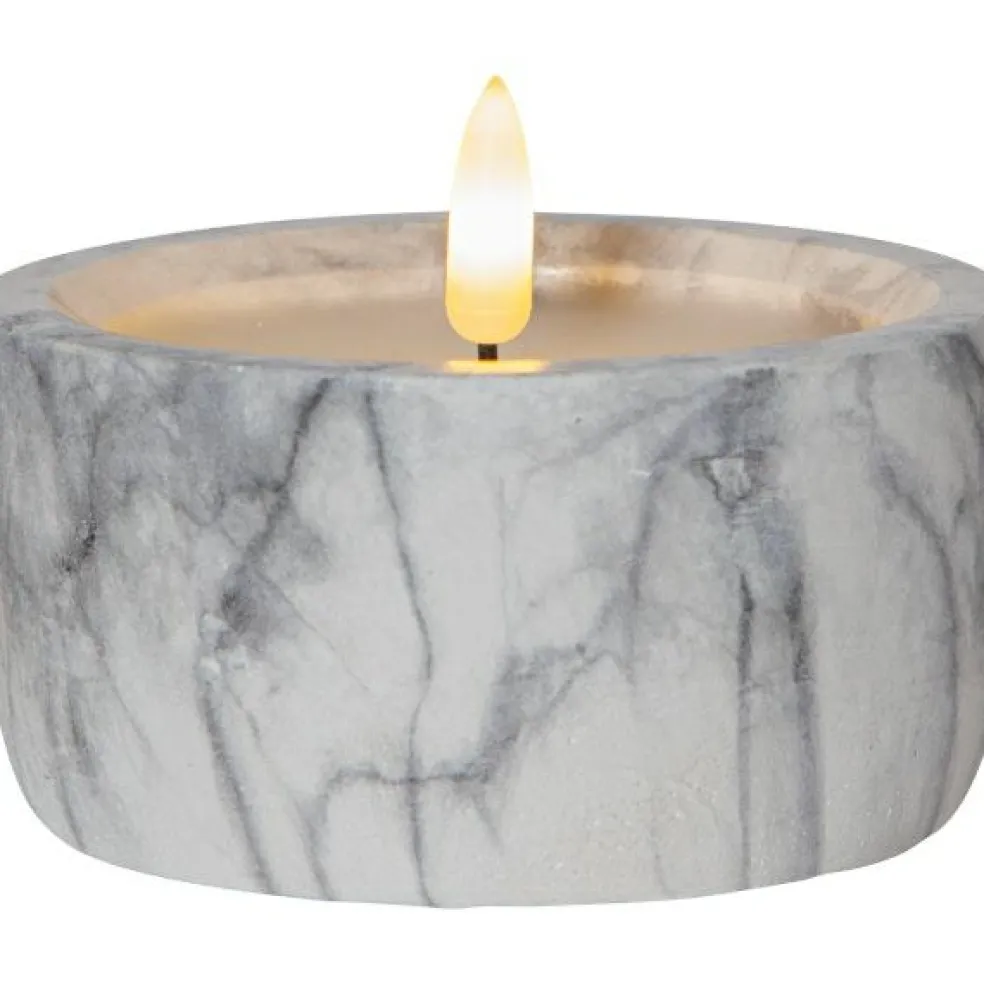 Flamme LED Pillar Candle Marble, 7,5 cm