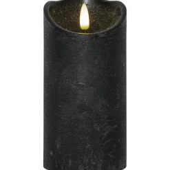 Flamme Rustic LED Pillar Candle Black, 10 cm