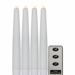 Flamme Slim Taper Candle 4-pack, White
