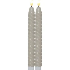 Flamme Swirl LED Antique Candle 25 cm 2-pack, White