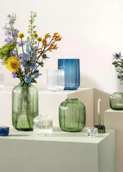 Fleur Candle Holder, Bleu