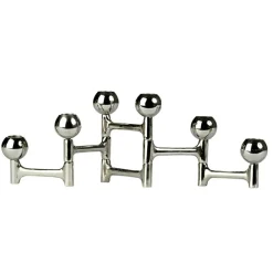 Folding Round Candleholder, Nickel