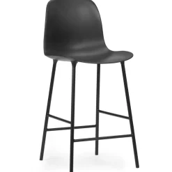 Form Bar Stool High Back 65 cm Steel, Black