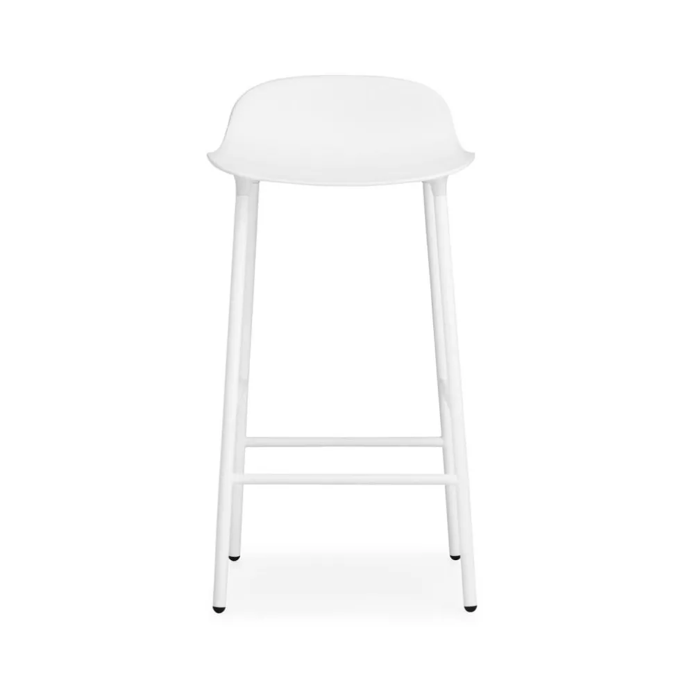 Form Bar Stool Steel Base, 65cm, White
