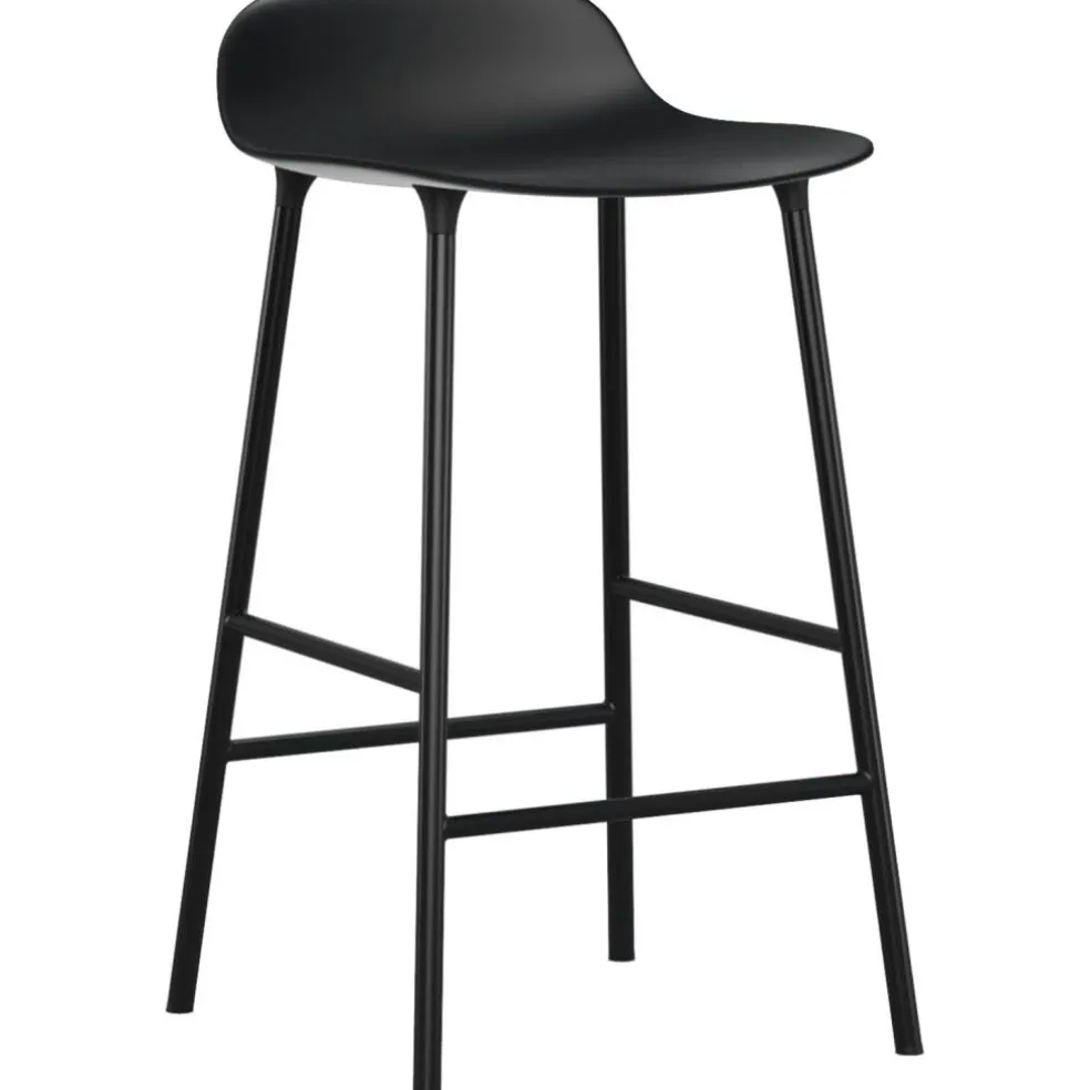 Form Bar Stool Steel Base, 65cm, White