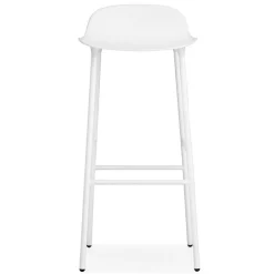 Form Bar Stool Steel Base, 65cm, White