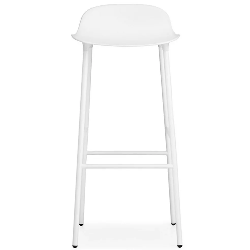 Form Bar Stool Steel Base, 65cm, White