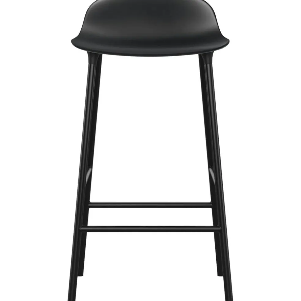 Form Bar Stool Steel Base, 65cm, White