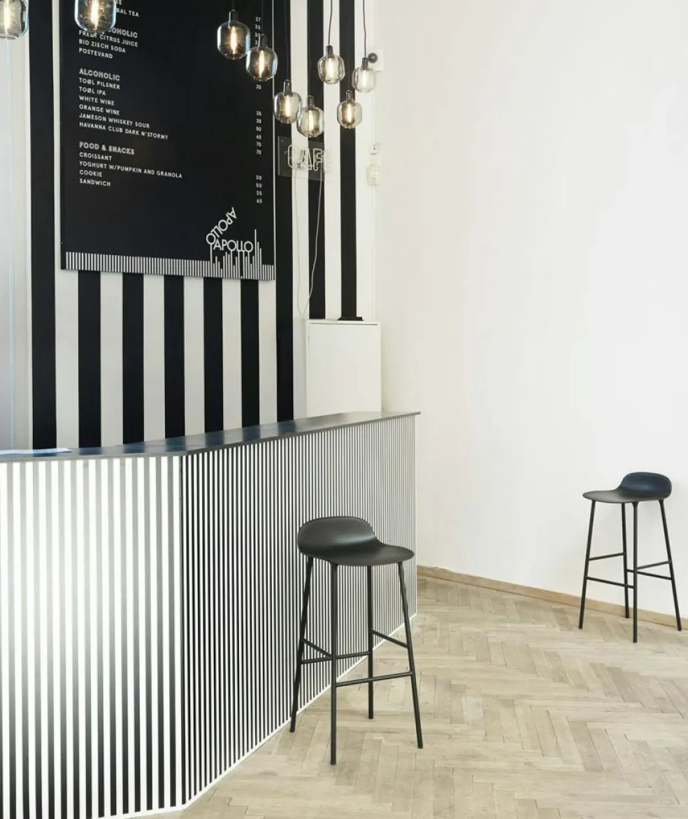 Form Bar Stool Steel Base, 65cm, White