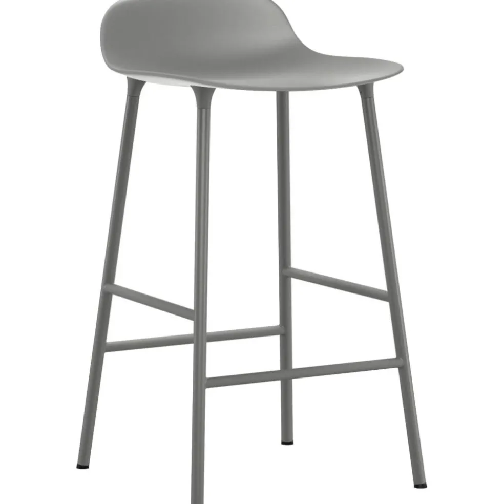 Form Bar Stool Steel Base, 65cm, White