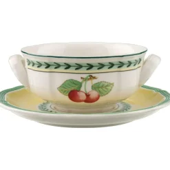 French Garden Fleurence Soup Cup With Saucer