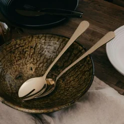 Frost Salad Servers 2 Pieces, Gold