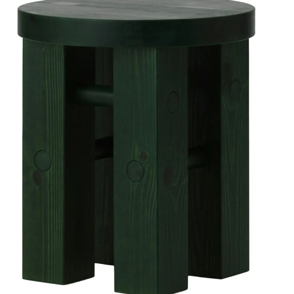 Fyr Stool Pinewood, Dark Green