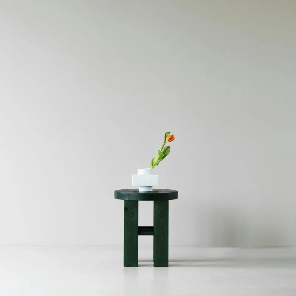 Fyr Stool Pinewood, Dark Green