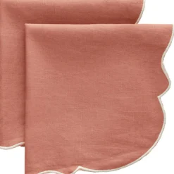 Gia Napkin 45x45 cm 2-pack, White / Brown
