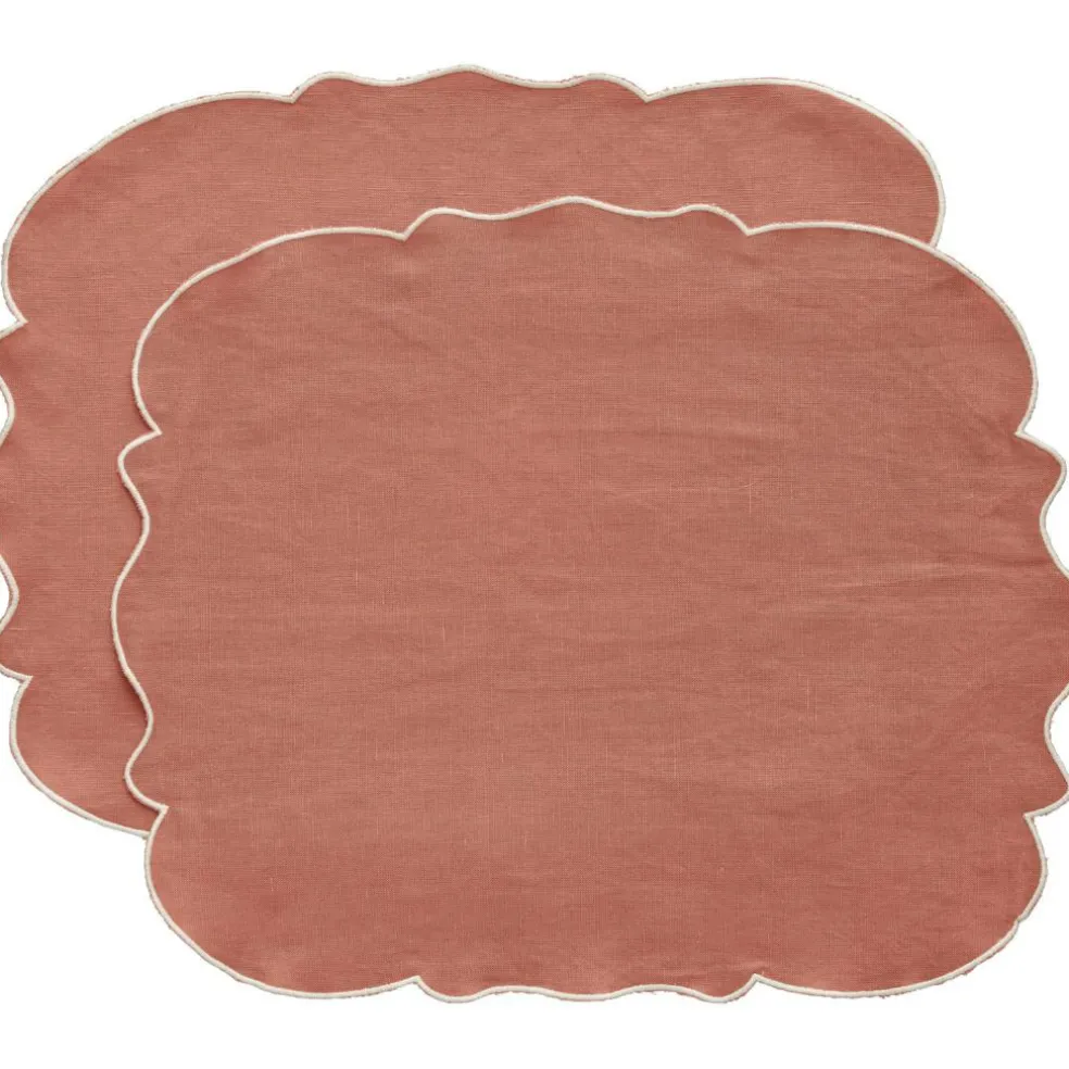 Gia Placemat 35x45 cm 2-pack, White / Blue