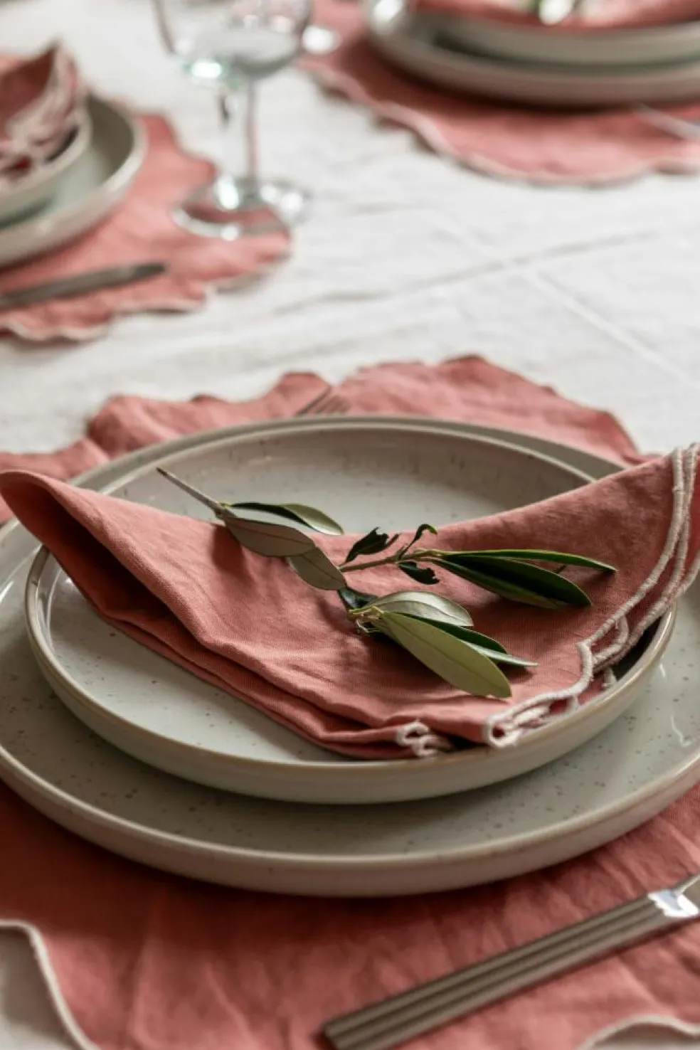 Gia Placemat 35x45 cm 2-pack, White / Blue