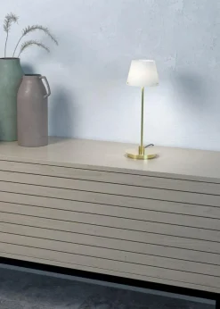 Gil Il Grande Table Lamp, Satin Brass