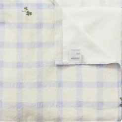 Gingham Sorrel Blue Bath Sheet, 100x150 cm