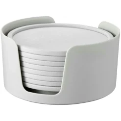 Ginny Glass Coaster Grey, 8-pack