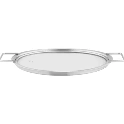 Glass Lid Brushed Steel, 24 cm