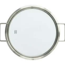 Glass Lid Brushed Steel, 24 cm