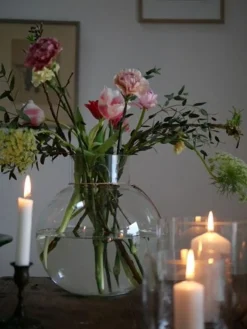 Glass Vase Clear, 21 cm