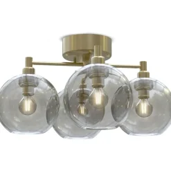 Gloria Flush Ceiling Light 460 mm, Brass / Smoked