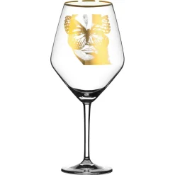 Golden Butterfly Red Wine Glass 75 cl, Gold