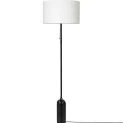 Gravity Floor Lamp, Black Steel / White