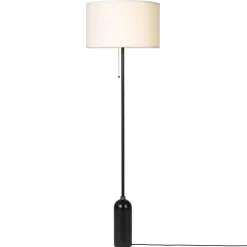 Gravity Floor Lamp, Black Steel / White