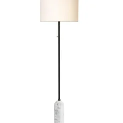 Gravity Floor Lamp, Black Steel / White