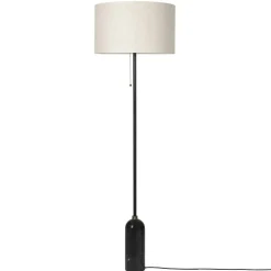 Gravity Floor Lamp, Black Steel / White