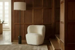 Gravity Floor Lamp, Black Steel / White