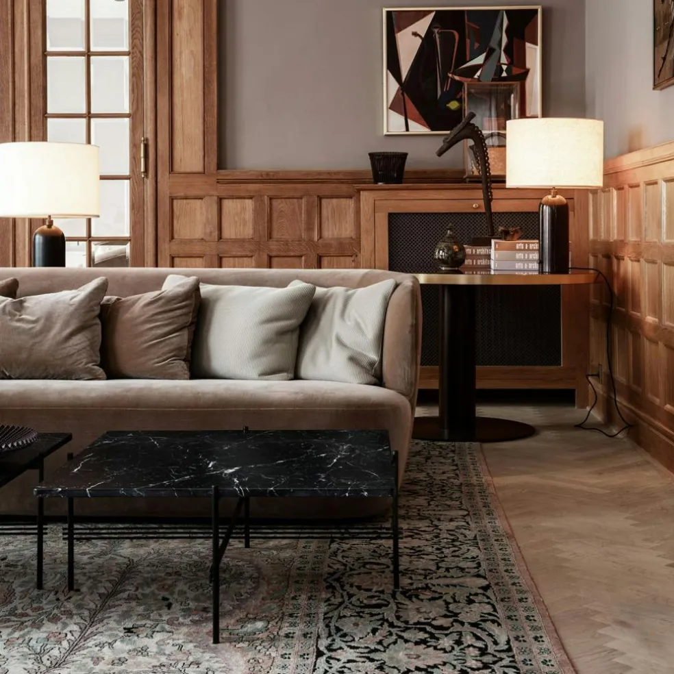 Gravity Table Lamp Large, White Marble / White