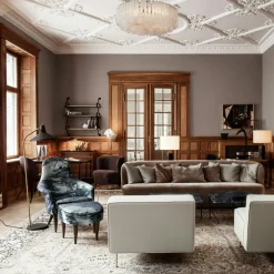 Gravity Table Lamp Large, White Marble / White