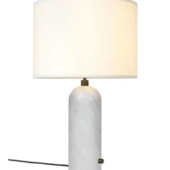 Gravity Table Lamp Large, White Marble / White