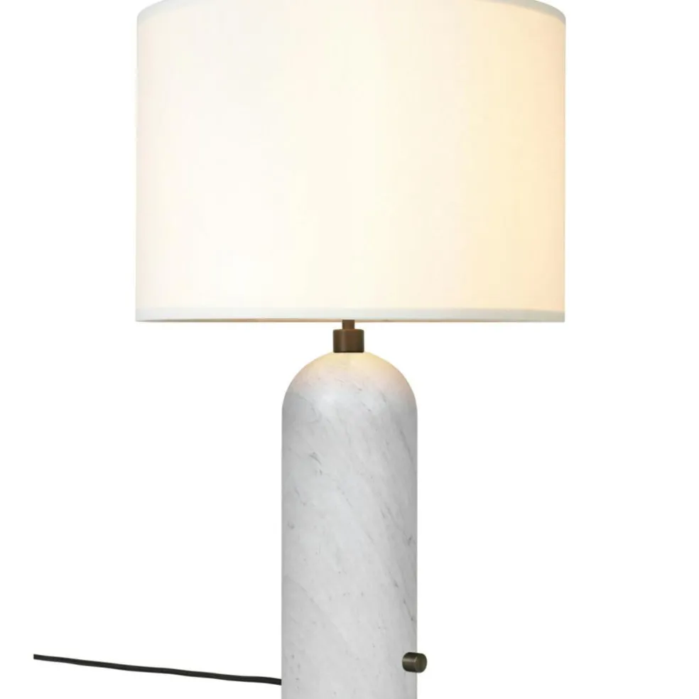 Gravity Table Lamp Large, White Marble / White