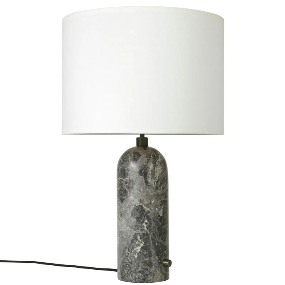 Gravity Table Lamp Large, White Marble / White