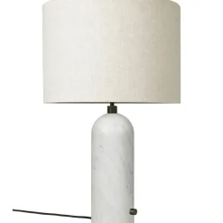 Gravity Table Lamp Large, White Marble / White