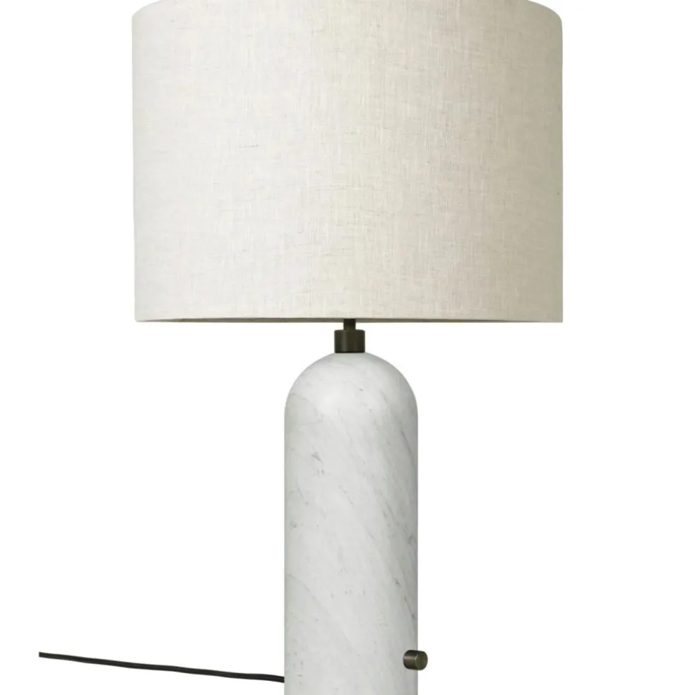 Gravity Table Lamp Large, White Marble / White