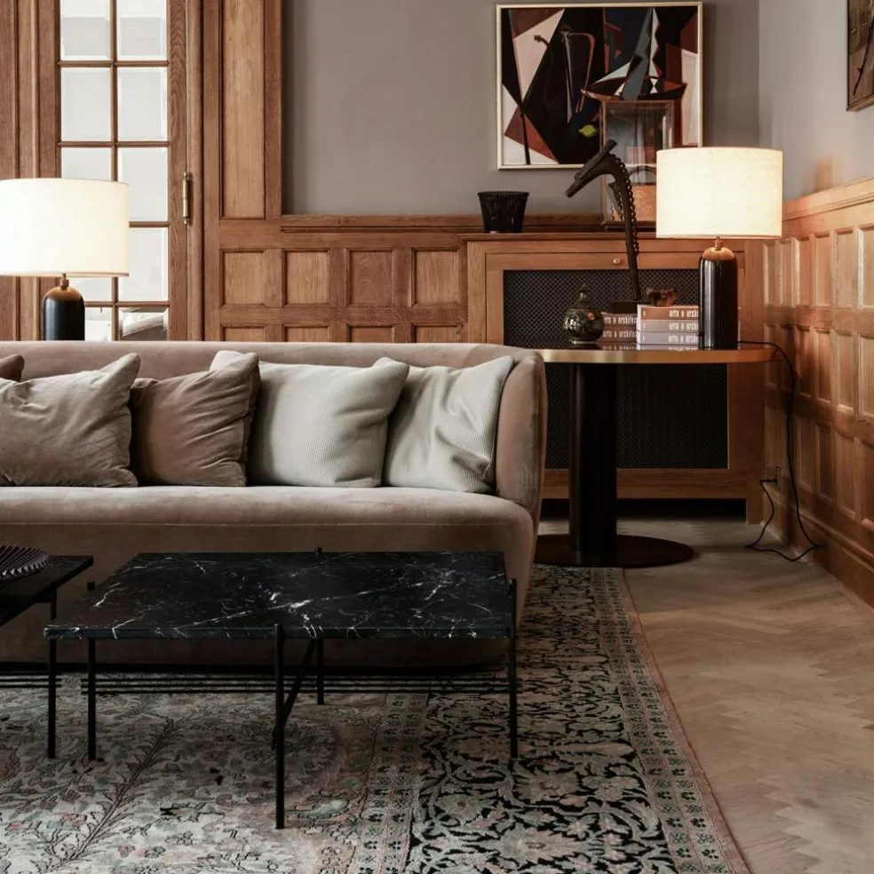 Gravity Table Lamp Large, White Marble / White